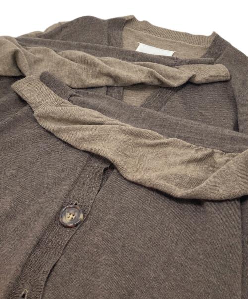 MARTIN MARGIELA（マルタン・マルジェラ）MARTIN MARGIELA (マルタン・マルジェラ) ドッキングカーディガン　ここのえタグ 04AW ブラウン サイズ:Mの古着・服飾アイテム