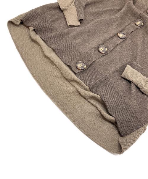 MARTIN MARGIELA（マルタン・マルジェラ）MARTIN MARGIELA (マルタン・マルジェラ) ドッキングカーディガン　ここのえタグ 04AW ブラウン サイズ:Mの古着・服飾アイテム
