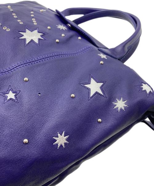 LONGCHAMP（ロンシャン）LONGCHAMP (ロンシャン) ル プリアージュ キュイール エトワール　トートバッグ　ショルダーバッグ　フランス製 パープル サイズ:実寸参照の古着・服飾アイテム