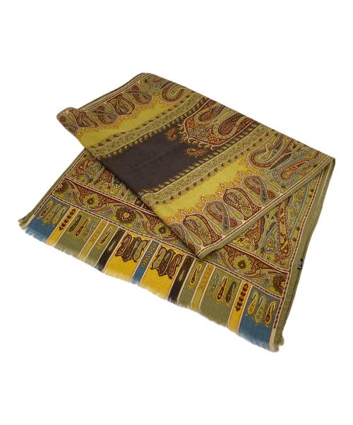 ETRO（エトロ）ETRO (エトロ) ストール　総柄　イタリア製 ブラウン サイズ:実寸参照の古着・服飾アイテム