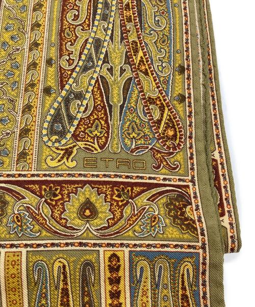 ETRO（エトロ）ETRO (エトロ) ストール　総柄　イタリア製 ブラウン サイズ:実寸参照の古着・服飾アイテム