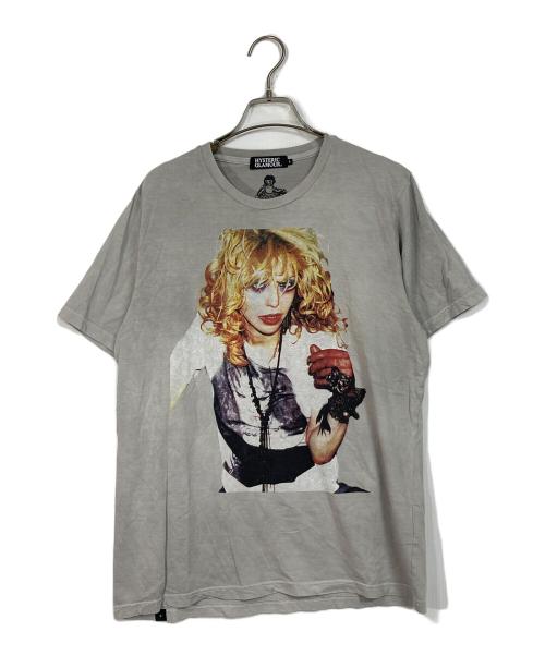Hysteric Glamour（ヒステリックグラマー）Hysteric Glamour (ヒステリックグラマー) COURTNEY LOVE / DIRTY BLONDE グラフィック Tシャツ グレー サイズ:Lの古着・服飾アイテム
