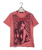 Hysteric Glamourヒステリックグラマー）の古着「レオパード柄 ヒスガール Tシャツ　グラフィックTシャツ」｜ピンク