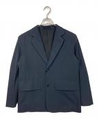 MARGARET HOWELLマーガレットハウエル）の古着「DRY WOOL COTTON GABARDINE ジャケット　ドライウールコットンギャバジン　日本製」｜ネイビー