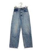 room306ルームサンマルロクコンテンポラリー）の古着「Straight Wide Denim Pants 5ポケット　コットンパンツ　日本製」｜ブルー