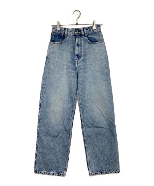 room306（ルームサンマルロクコンテンポラリー）room306 (ルームサンマルロクコンテンポラリー) Straight Wide Denim Pants 5ポケット　コットンパンツ　日本製 ブルー サイズ:XSの古着・服飾アイテム