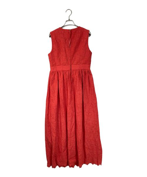 allureville（アルアバイル）allureville (アルアバイル) シフリー刺繍ギャザーワンピース レッド サイズ:1 未使用品の古着・服飾アイテム