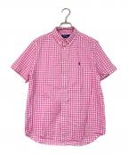 POLO RALPH LAURENポロ・ラルフローレン）の古着「半袖チェックシャツ」｜ピンク