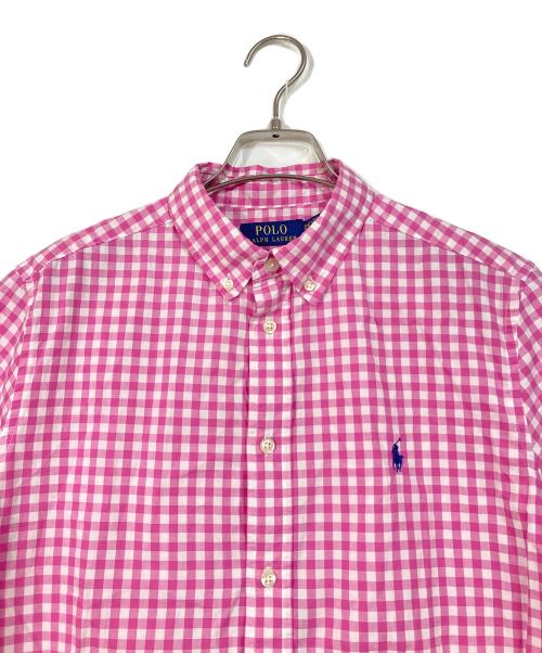 POLO RALPH LAUREN（ポロ・ラルフローレン）POLO RALPH LAUREN (ポロ・ラルフローレン) 半袖チェックシャツ ピンク サイズ:XLの古着・服飾アイテム