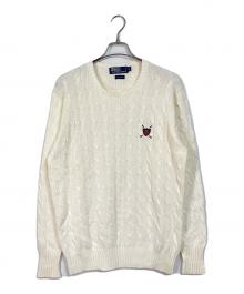POLO RALPH LAUREN（ポロ・ラルフローレン）の古着「【古着】ゴルフ柄ケーブルニット　コットンニット」｜ホワイト