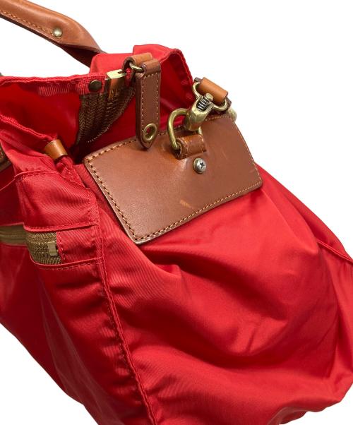Felisi（フェリージ）Felisi (フェリージ) P4/6 ナイロン × レザー 2WAY ボストン レッド サイズ:実寸参照の古着・服飾アイテム