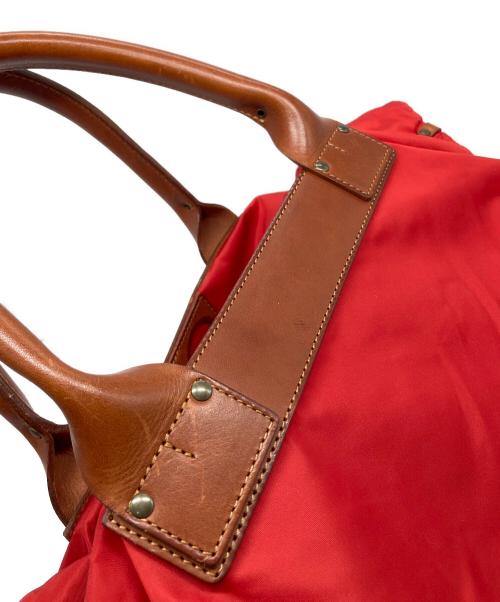 Felisi（フェリージ）Felisi (フェリージ) P4/6 ナイロン × レザー 2WAY ボストン レッド サイズ:実寸参照の古着・服飾アイテム