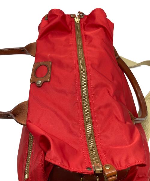 Felisi（フェリージ）Felisi (フェリージ) P4/6 ナイロン × レザー 2WAY ボストン レッド サイズ:実寸参照の古着・服飾アイテム