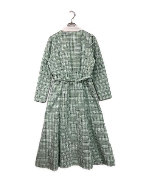 Swingle（スウィングル）Swingle (スウィングル) ツイードワンピース グリーン サイズ:FREEの古着・服飾アイテム