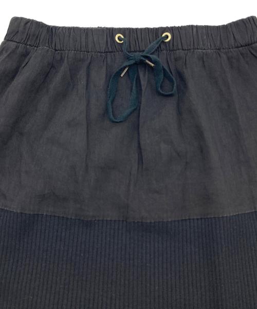 AKIKOAOKI（アキコアオキ）AKIKOAOKI (アキコアオキ) リネンリブスカート　ロングスカート　日本製 ブラック サイズ:FREEの古着・服飾アイテム