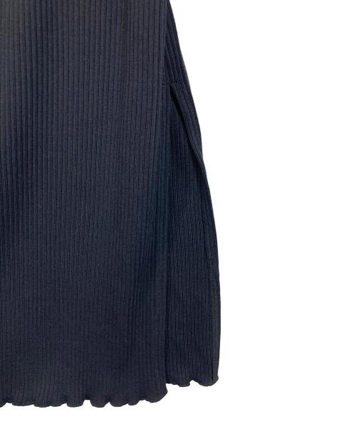 AKIKOAOKI（アキコアオキ）AKIKOAOKI (アキコアオキ) リネンリブスカート　ロングスカート　日本製 ブラック サイズ:FREEの古着・服飾アイテム