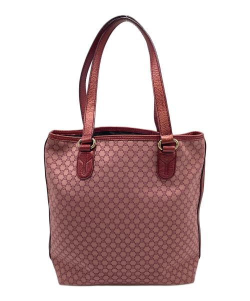 CELINE（セリーヌ）CELINE (セリーヌ) マカダム柄 トートバッグ レッド サイズ:実寸参照の古着・服飾アイテム