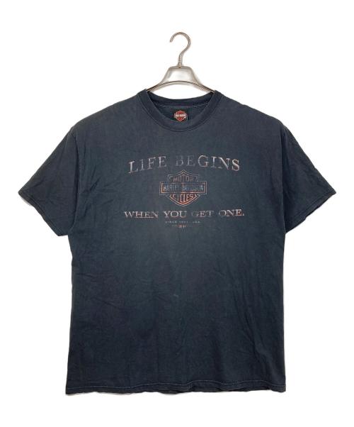 HARLEY-DAVIDSON（ハーレーダビッドソン）HARLEY-DAVIDSON (ハーレーダビッドソン) 【古着】LIFE BEGINS WHEN YOU GET ONE Tシャツ　半袖カットソー　Tee  USA製 グレー サイズ:2XLの古着・服飾アイテム
