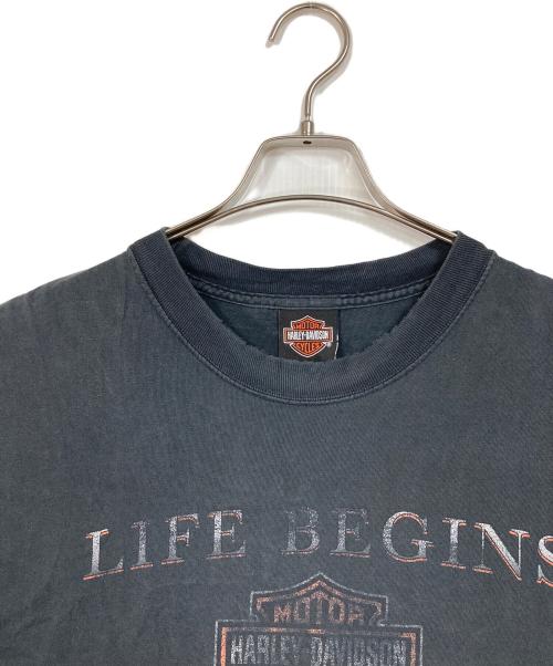 HARLEY-DAVIDSON（ハーレーダビッドソン）HARLEY-DAVIDSON (ハーレーダビッドソン) 【古着】LIFE BEGINS WHEN YOU GET ONE Tシャツ　半袖カットソー　Tee  USA製 グレー サイズ:2XLの古着・服飾アイテム