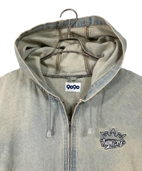 9090（9090）9090 (9090) King Logo Vintage Denim Hoodie キングロゴヴィンテージデニムフーディー  デニムジャケット　アウター ブルー サイズ:XLの古着・服飾アイテム
