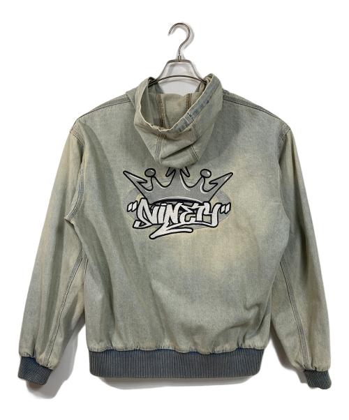 9090（9090）9090 (9090) King Logo Vintage Denim Hoodie キングロゴヴィンテージデニムフーディー  デニムジャケット　アウター ブルー サイズ:XLの古着・服飾アイテム