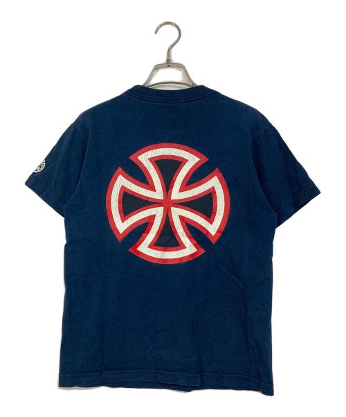 INDEPENDENT（インディペンデント）INDEPENDENT (インディペンデント) 【古着】アイアンクロス 90〜00's Ｔシャツ　９０年代　００年代　 ネイビー サイズ:Sの古着・服飾アイテム