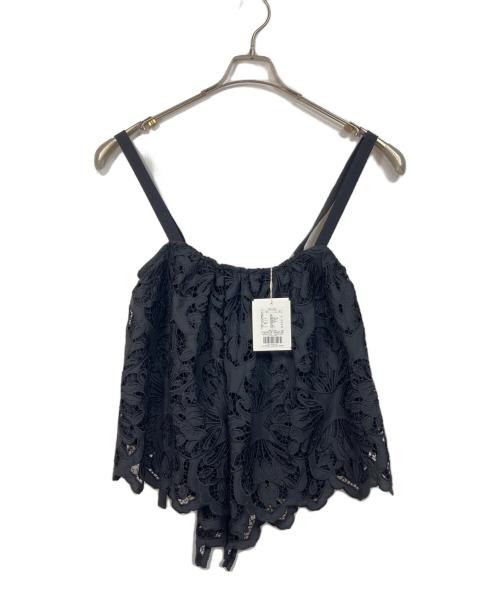 CADUNE（カデュネ）CADUNE (カデュネ) カットワークレースキャミソール ブラック サイズ:38 未使用品の古着・服飾アイテム