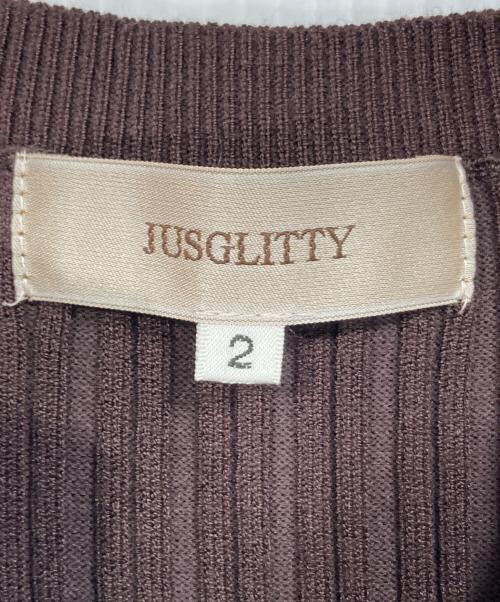 JUSGLITTY（ジャスグリッティー）JUSGLITTY (ジャスグリッティー) チェックスカートドッキングワンピース ブラウン サイズ:２の古着・服飾アイテム