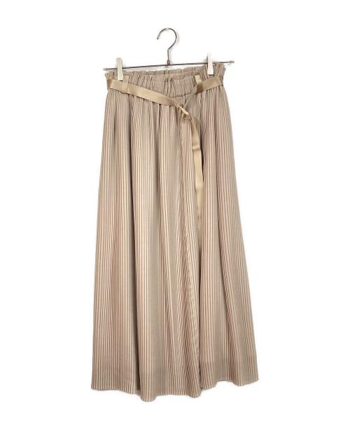 HYKE（ハイク）HYKE (ハイク) ベルト付プリーツスカート　日本製 ベージュ サイズ:1の古着・服飾アイテム