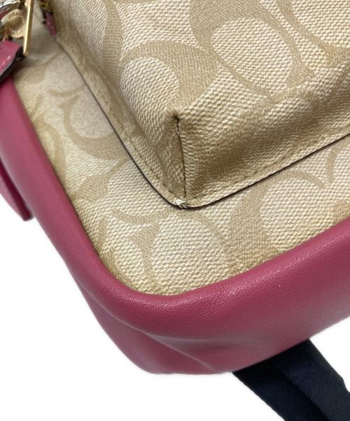 COACH（コーチ）COACH (コーチ) シグネチャーミニバックパック ピンク サイズ:実寸参照の古着・服飾アイテム