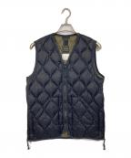 TAIONタイオン）の古着「V NECK ZIP VEST  Vネックジップベスト　ダウンベスト　アウター」｜ブラック
