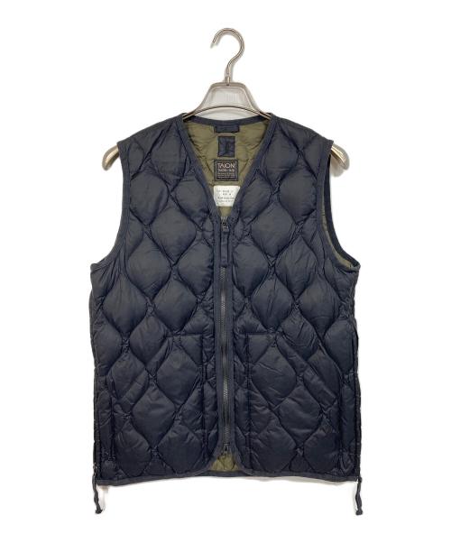 TAION（タイオン）TAION (タイオン) V NECK ZIP VEST  Vネックジップベスト　ダウンベスト　アウター ブラック サイズ:Mの古着・服飾アイテム