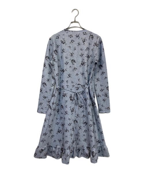 GANNI（ガニー）GANNI (ガニー) ラメロングカーディガン　総柄 スカイブルー サイズ:36の古着・服飾アイテム