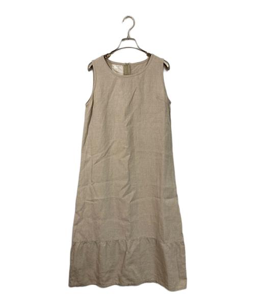 fog linen work（フォグリネンワーク）fog linen work (フォグリネンワーク) ノースリーブリネンワンピース　ロングワンピース ベージュ サイズ:実寸参照の古着・服飾アイテム