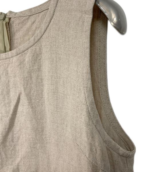 fog linen work（フォグリネンワーク）fog linen work (フォグリネンワーク) ノースリーブリネンワンピース　ロングワンピース ベージュ サイズ:実寸参照の古着・服飾アイテム