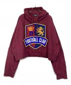 DSQUARED2ディースクエアード）の古着「Aston Villa FC エンブレムフーディー　20AW」｜バーガンディー