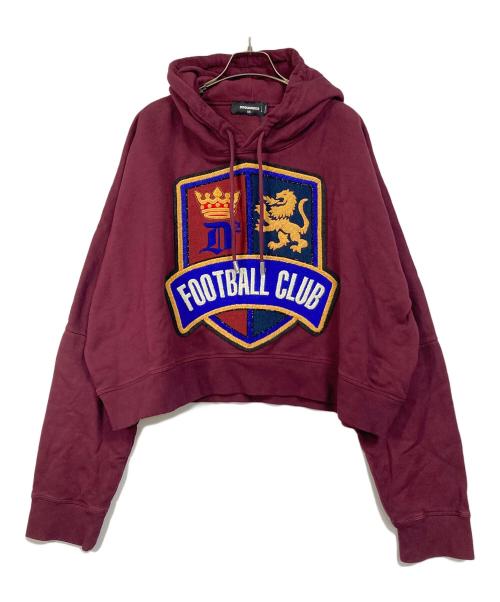 DSQUARED2（ディースクエアード）DSQUARED2 (ディースクエアード) Aston Villa FC エンブレムフーディー　20AW バーガンディー サイズ:XSの古着・服飾アイテム