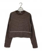 SEAシー）の古着「SKATER L/S TEE ボーダーロングスリーブカットソー Tシャツ」｜ブラウン