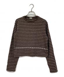 SEA（シー）の古着「SKATER L/S TEE ボーダーロングスリーブカットソー Tシャツ」｜ブラウン