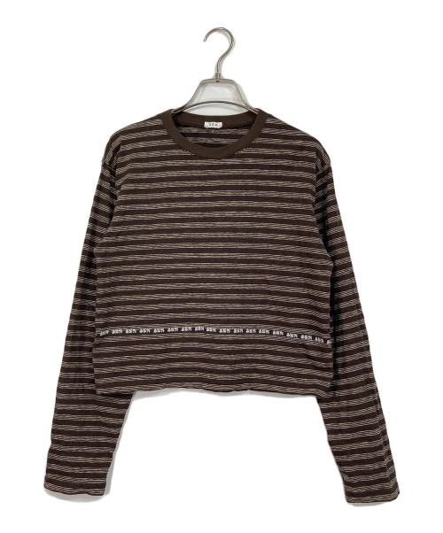 SEA（シー）SEA (シー) SKATER L/S TEE ボーダーロングスリーブカットソー Tシャツ ブラウンの古着・服飾アイテム
