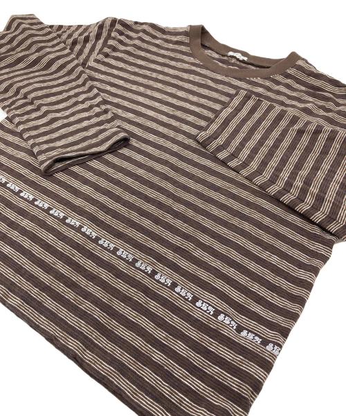 SEA（シー）SEA (シー) SKATER L/S TEE ボーダーロングスリーブカットソー Tシャツ ブラウンの古着・服飾アイテム