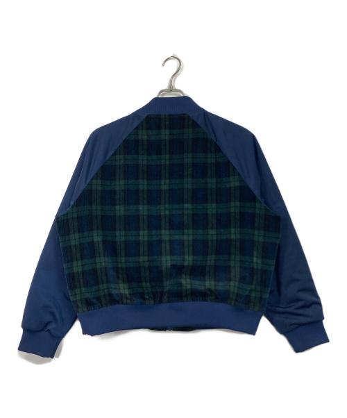 adidas（アディダス）adidas (アディダス) タータン カレッジジャケット アディダス ライフスタイル ジャケット ネイビー×グリーン サイズ:2XLの古着・服飾アイテム