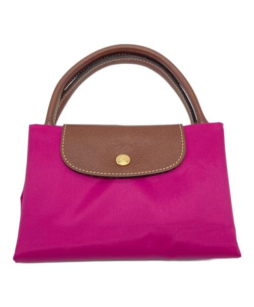 LONGCHAMP（ロンシャン）LONGCHAMP (ロンシャン) ハンドバッグ　舟型トート パープル サイズ:実寸参照の古着・服飾アイテム
