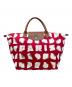 LONGCHAMP（ロンシャン）の古着「トートバッグ　舟型トート」｜レッド×ホワイト