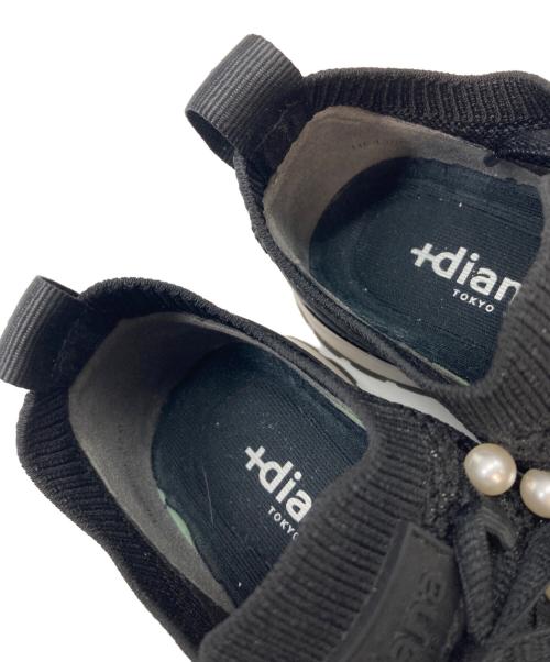 DIANA（ダイアナ）DIANA (ダイアナ) 軽量パールデザインニットスニーカー ブラック サイズ:22の古着・服飾アイテム