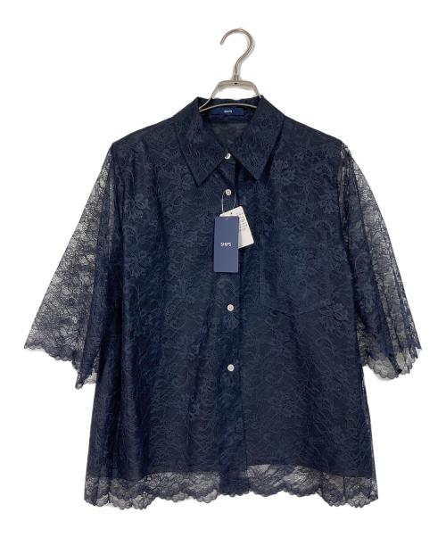 SHIPS（シップス）SHIPS (シップス) ハンドブォッシャブル ラッセル レース シャツ ネイビー サイズ:FREE 未使用品の古着・服飾アイテム