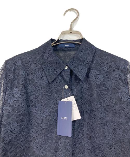 SHIPS（シップス）SHIPS (シップス) ハンドブォッシャブル ラッセル レース シャツ ネイビー サイズ:FREE 未使用品の古着・服飾アイテム