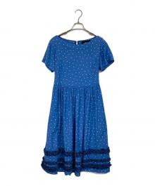 tricot COMME des GARCONS（トリココムデギャルソン）の古着「半袖ドットワンピース　水玉ワンピース」｜ブルー