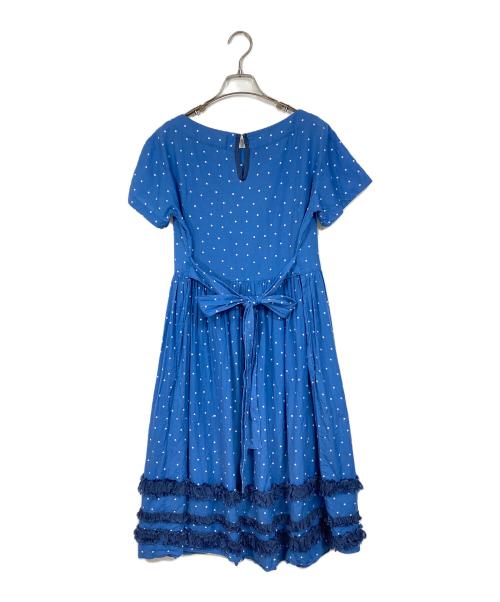 tricot COMME des GARCONS（トリココムデギャルソン）tricot COMME des GARCONS (トリココムデギャルソン) 半袖ドットワンピース　水玉ワンピース ブルー サイズ:Sの古着・服飾アイテム