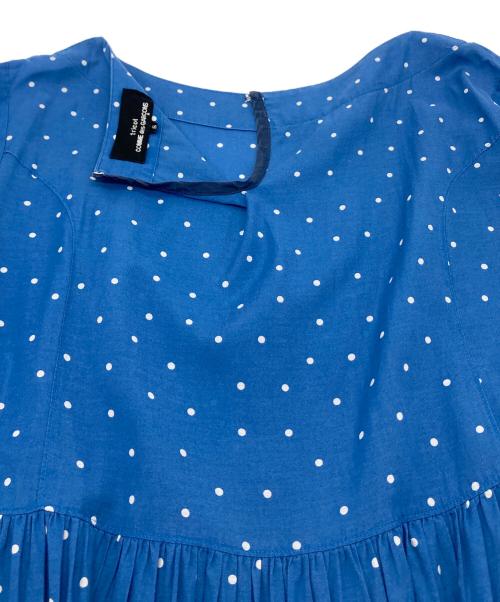 tricot COMME des GARCONS（トリココムデギャルソン）tricot COMME des GARCONS (トリココムデギャルソン) 半袖ドットワンピース　水玉ワンピース ブルー サイズ:Sの古着・服飾アイテム